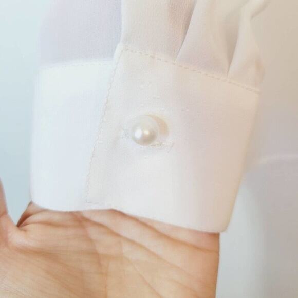 Women's White Button Down Shirt - Picture 5 of 12